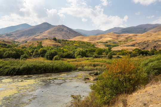 View of the mountain lake in Armenia