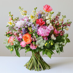 bouquet of spring flowers on the table