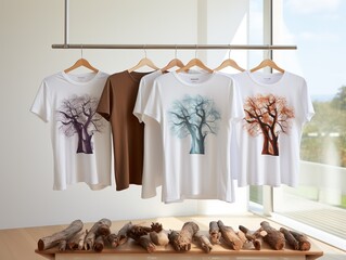 Free Photo Variation color tshirt in store display
