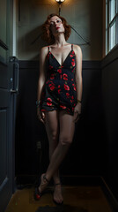 Naklejka premium Party wman, woman at a party, beautiful woman, photograühy, portait of a beautiful woman
