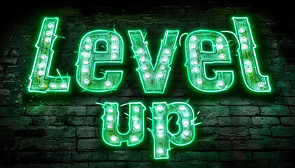 Obraz premium Big green letters Text 