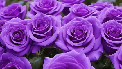 Purple roses bouquet macro close-up 