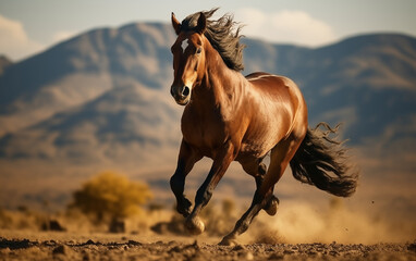 Obraz premium Horse running. Generative AI