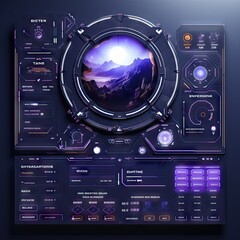 Fantasy, computer game interface, blue background
