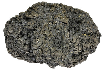 native bismuth from Niederschlema, Ore Mountains, Germany isolated on white background