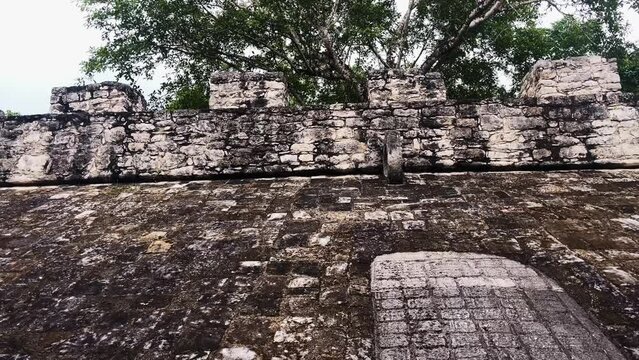 pyramid in Coba Maya Ruins Yucatan Peninsula ancient old Maya culture in Mexico
