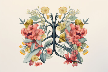 Botanical Lungs Illustration