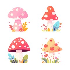 Enchanted Forest: Whimsical Mushroom Illustration