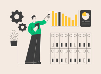 Big data analytics abstract concept vector illustration.