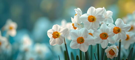 banner of narcissus flowering