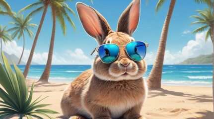 bunny on the beach
