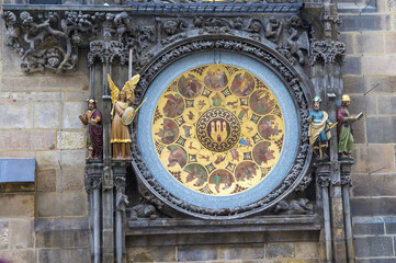 Prague astronomic watch at city central square
