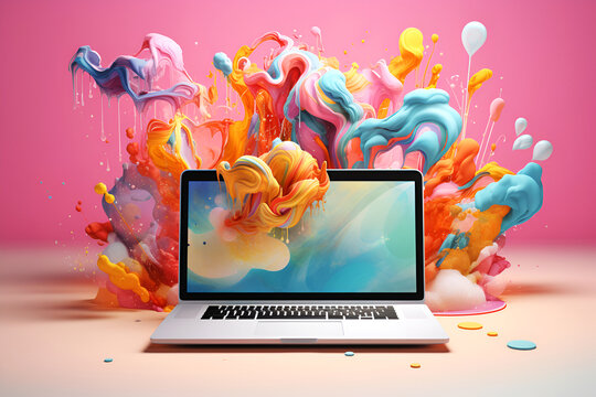 Surreal background for Safer Internet Day. Banner on a colorful background.