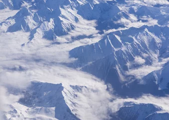 Papier Peint photo autocollant Kangchenjunga Alps mountain aerial view in a cloudy day