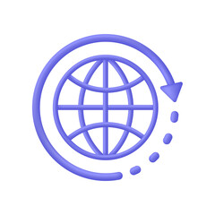 3D Round globe with sync arrow direction