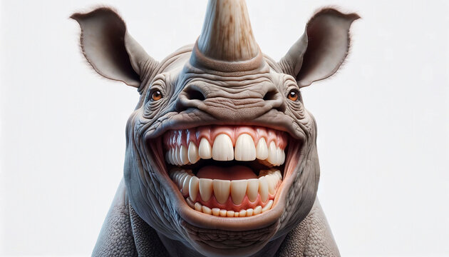 a laughing rhinoceros