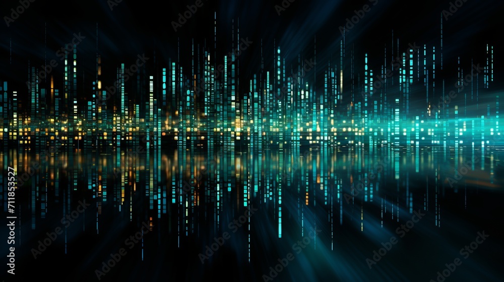 Poster abstract digital grid background with matrix of digital data and technology concept