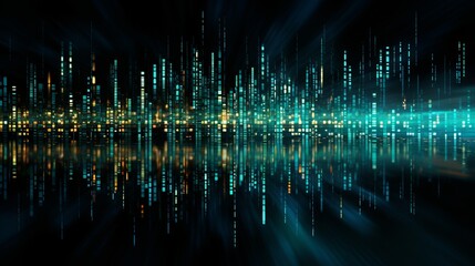 Abstract digital grid background with matrix of digital data and technology concept