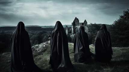 young female witch with long red hair