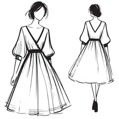 Stylish fashion models. Fashion girls Sketch