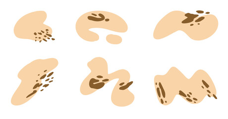 Blob shape organic illustration in boho style, vector set. Collection of abstract modern forms and Liquid drop for design and print. Basic stains geometric, isolated elements on white background.