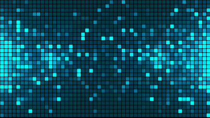 Seamless abstract background of turquoise squares. Abstract gradient background. Background for web design. Small square simple computer mosaic blocks. 3D rendering.
