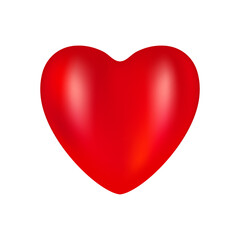 Realistic red heart icon. 3D heart shape. Vector illustration EPS 10.