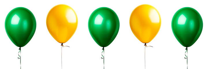 Festive balloons in St. Patrick's Day colors. a festive table. Clipart, scenery cut out on a transparent background