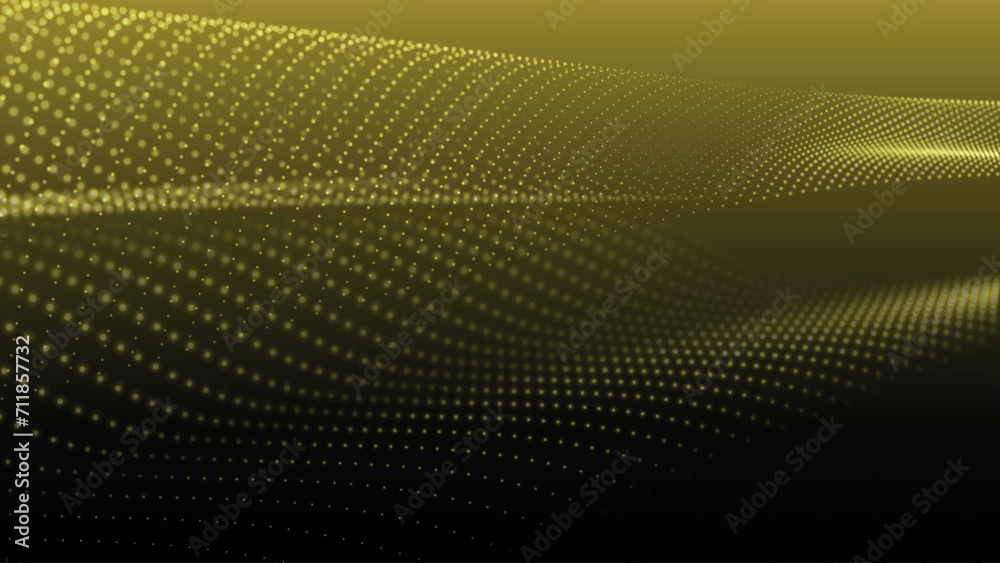 Poster abstract digital particle wave. futuristic dotted wave. big data digital code. technology or science