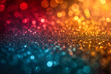 Black History Month concept. Abstract green yellow and red color glitter sparkle background. Bokeh. Space for your text.