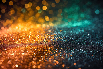 Fototapeta premium Black History Month concept. Abstract green yellow and red color glitter sparkle background. Bokeh. Space for your text.