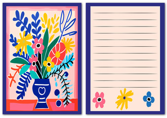 Postcard with flowers