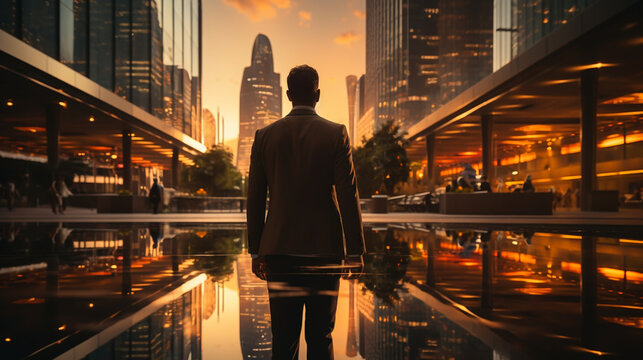 Fototapeta silhouette blurred image of business man