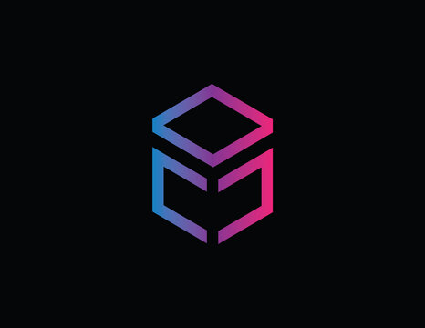 COC ,OCC, geometric shape gradient logo