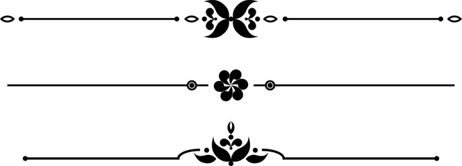 black and white set of delimiters for text, dividers