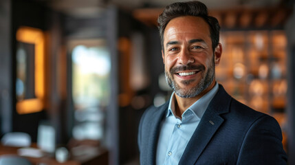 Fototapeta premium Professional man in a suit in the office Ai generative