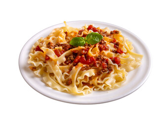 Mafalde or Mafalda or Mafaldine Pasta Bolognese