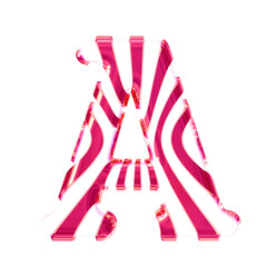 White symbol with pink thin straps. letter a