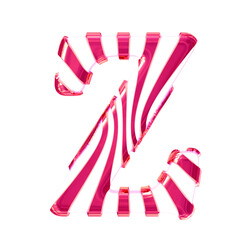 White symbol with pink thin straps. letter z