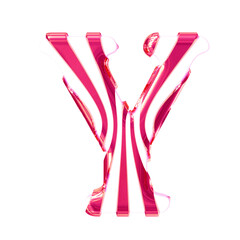 White symbol with pink thin straps. letter y