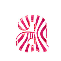 White symbol with pink thin straps. letter a