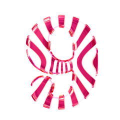 White symbol with pink thin straps. number 9