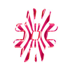 White symbol with pink thin straps