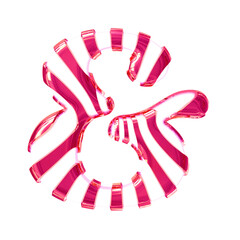 White symbol with pink thin straps