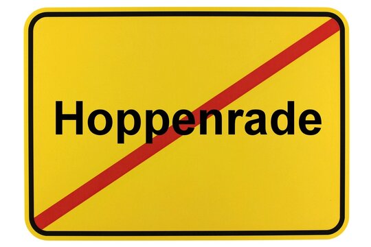 Illustration eines Ortsschildes der Gemeinde Hoppenrade in Mecklenburg-Vorpommern