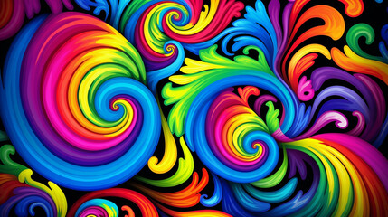 Fototapeta na wymiar 3d rendering, abstract colorful background, curvy ribbons. Modern creative wallpaper