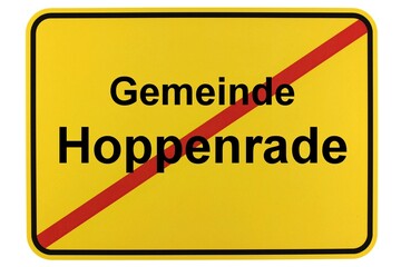 Illustration eines Ortsschildes der Gemeinde Hoppenrade in Mecklenburg-Vorpommern