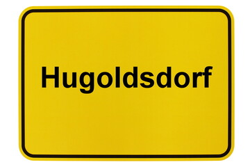 Illustration eines Ortsschildes der Gemeinde Hugolsdorf in Mecklenburg-Vorpommern