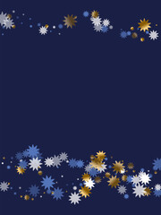 Obraz premium Seasonal Christmas star vector ornament illustration. Gold blue white shiny decoration.