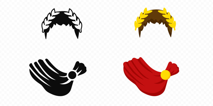 Julius caesar or cesar emperor of rome historical person silhouette vector portrait